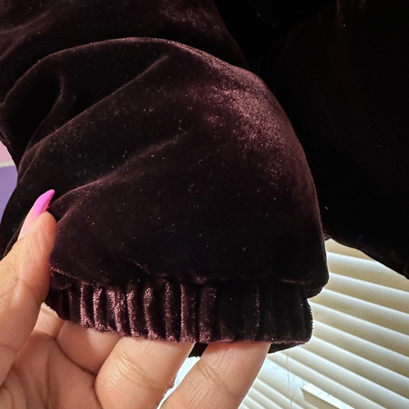 Anthropologie burgundy velvet coat with burgundy sequins EUC - Picture 9 of 12